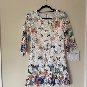 White Lace Butterfly Dress